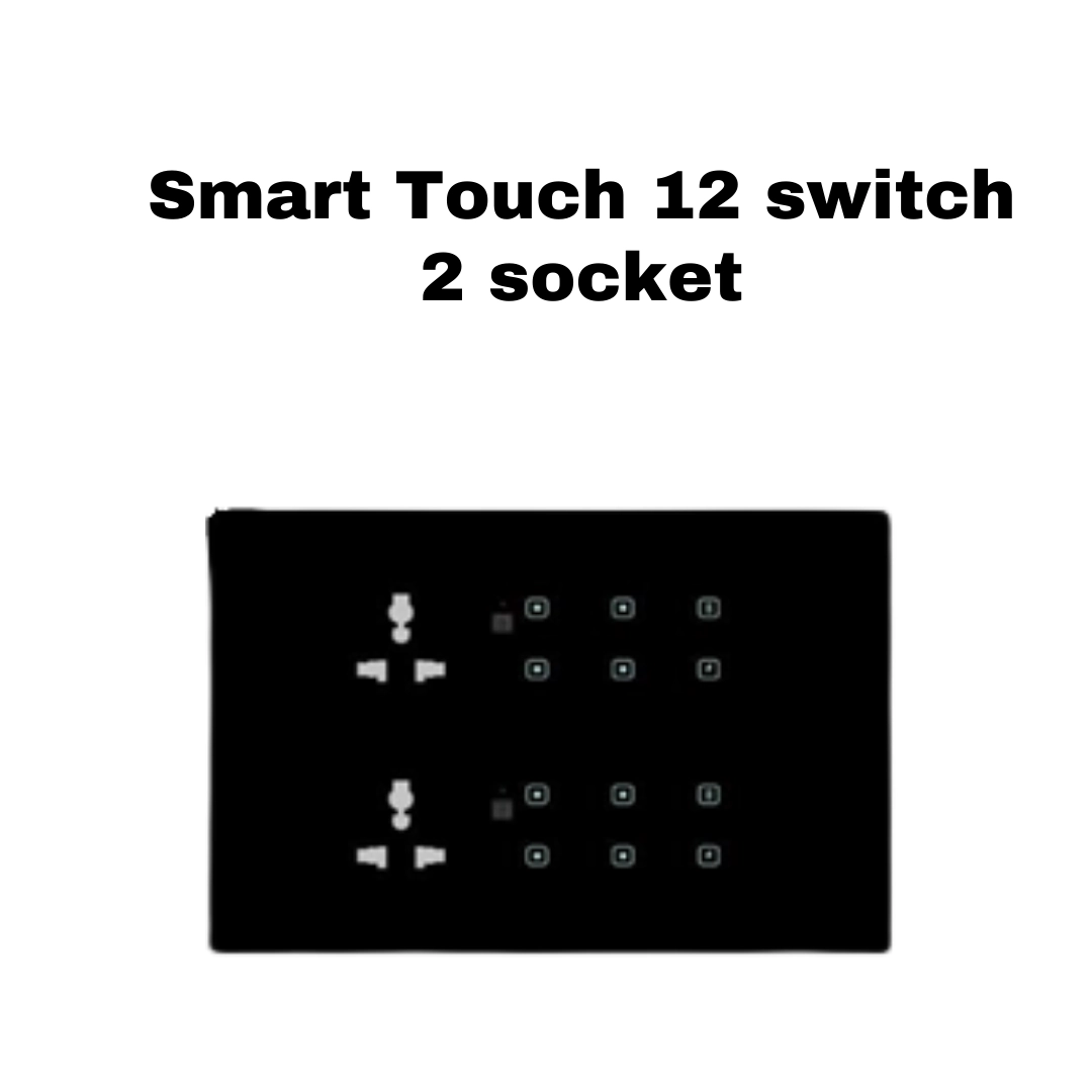 12 module smart touch 12 switch and 2 socket board automation india