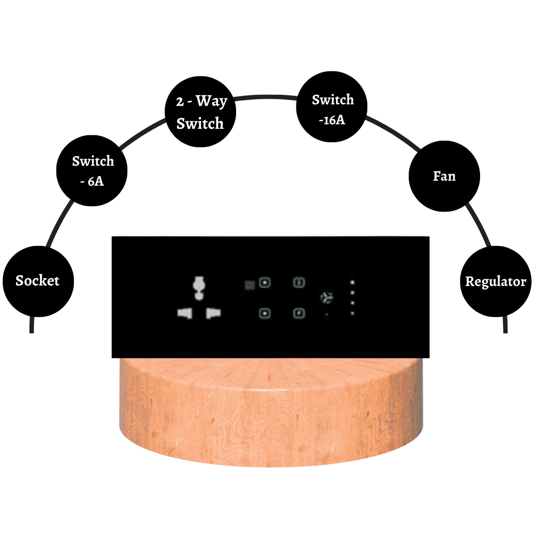 6 module smart switch board  automation india