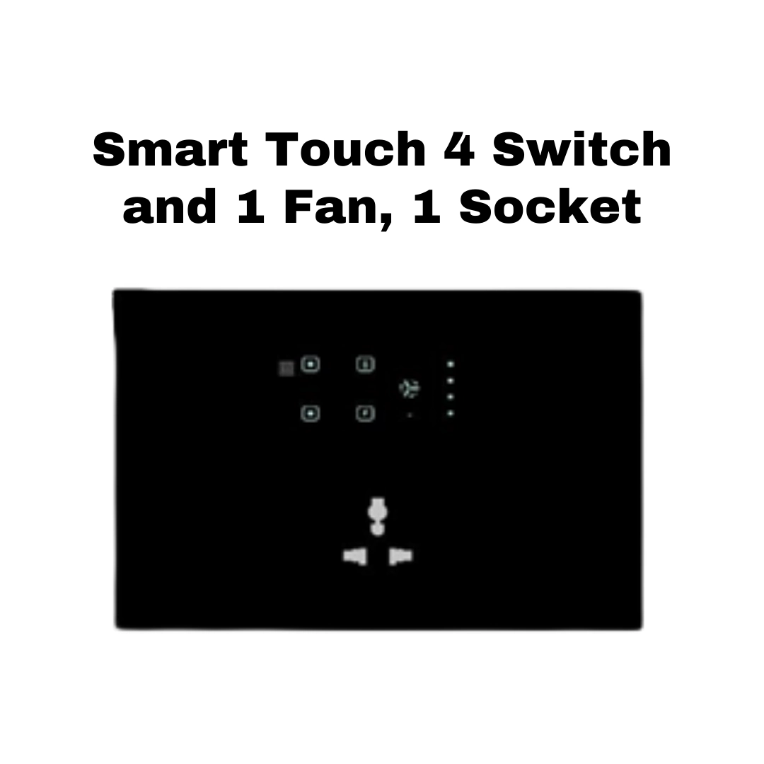 12 module smart touch 4 switch and 1 fan1 socket board automation india